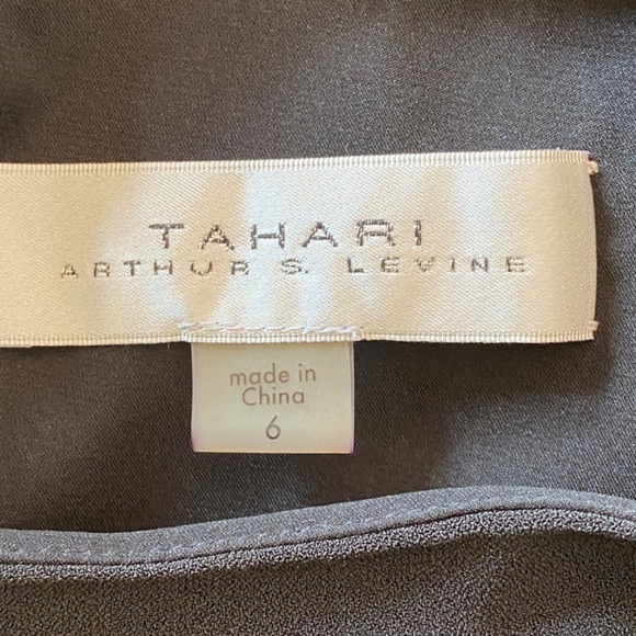 New! Tahari ASL Embellished Feather-Hem Sheath Dress/Black nwt 33917 - Picture 9 of 12